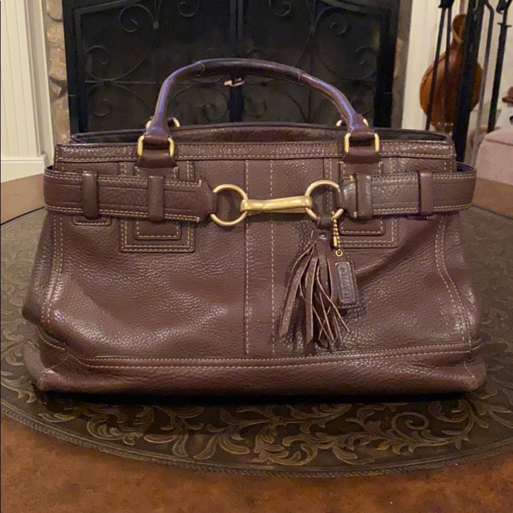 Coach brown leather bag